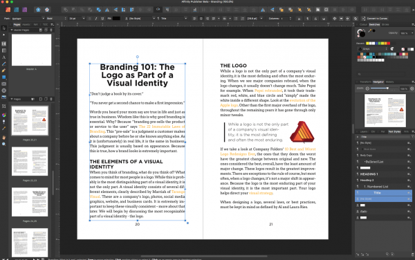Ebook with Affinity Publisher