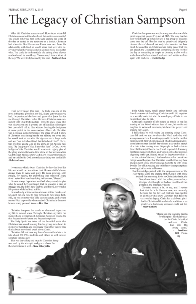 Christian Sampson Memorial