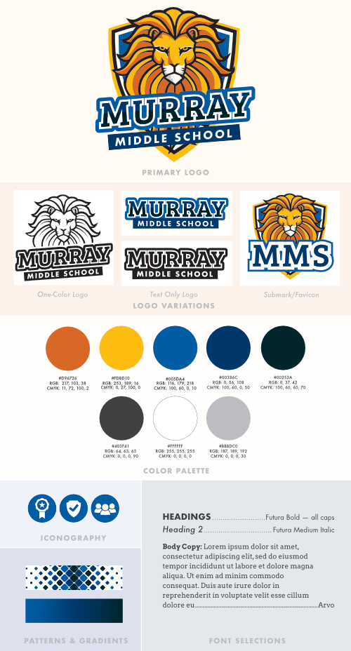 Murray Middle School Brand Board by Inkling Creative • Help maintain brand consistency