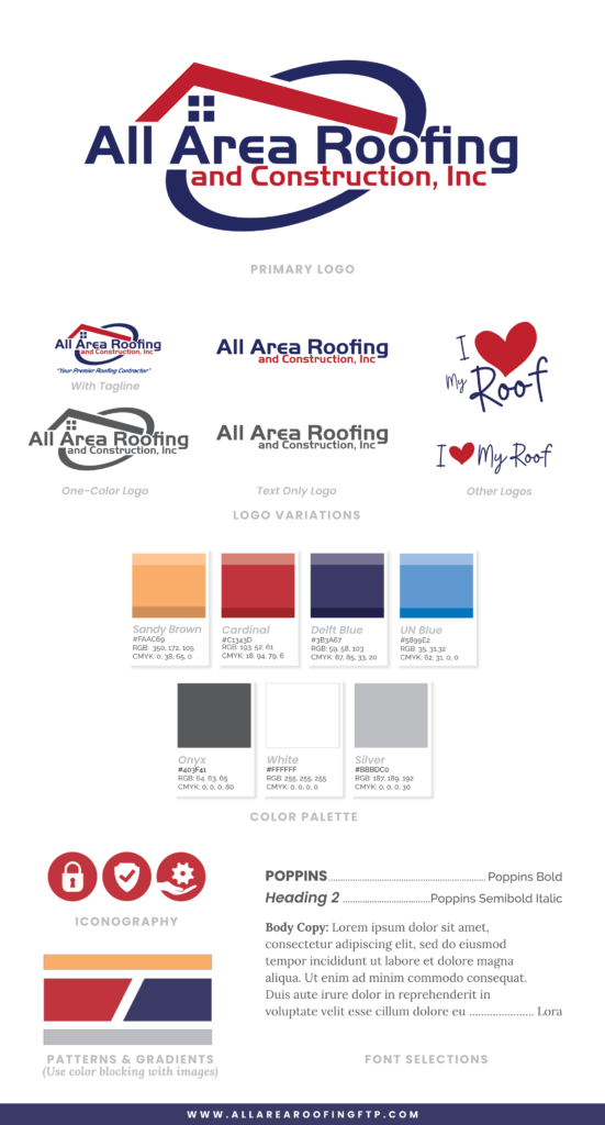 All Area Roofing Brand Board