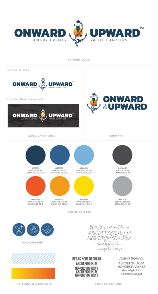 Onward & Upward Events Brand Board