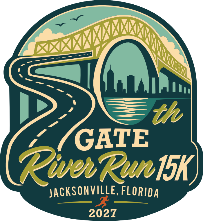 Gate River Run Logo • INITIAL SUBMISSION Gate River Run 50th Anniversary logo original submission by Inkling Creative